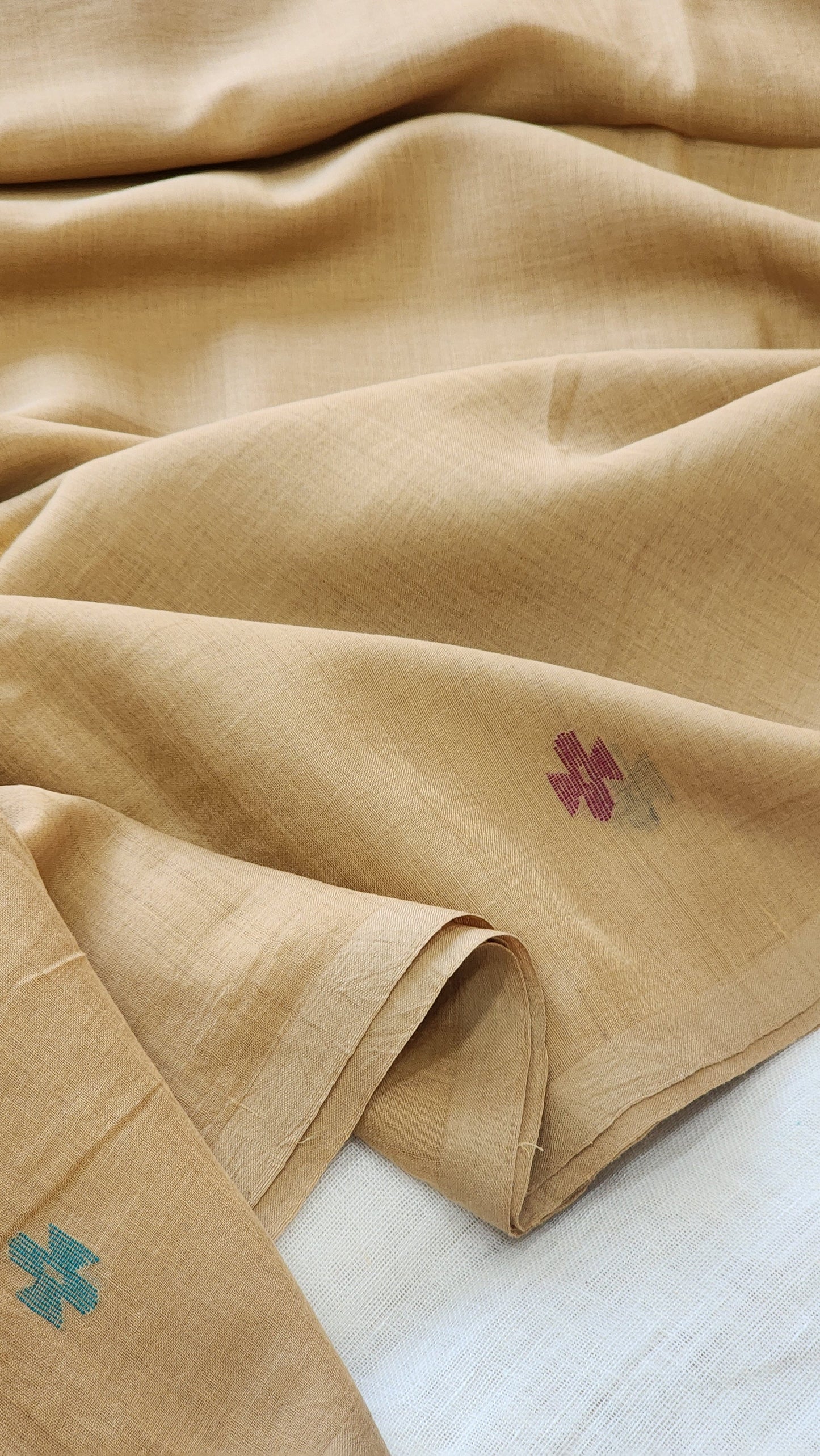 Brown Jamdani Cotton Saree