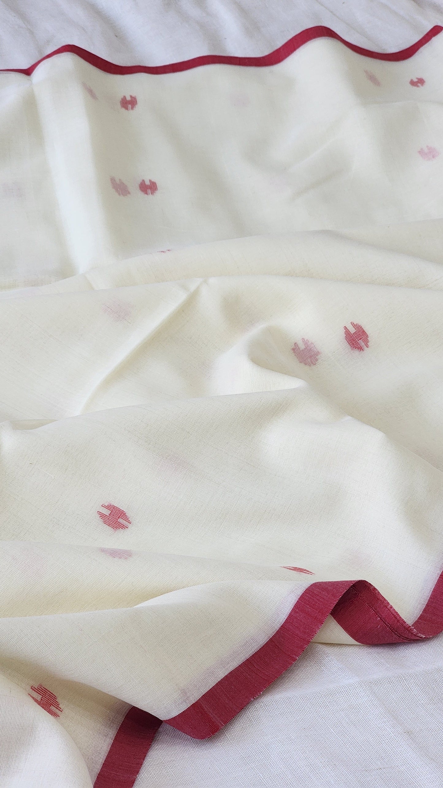 White Jamdani Cotton Saree