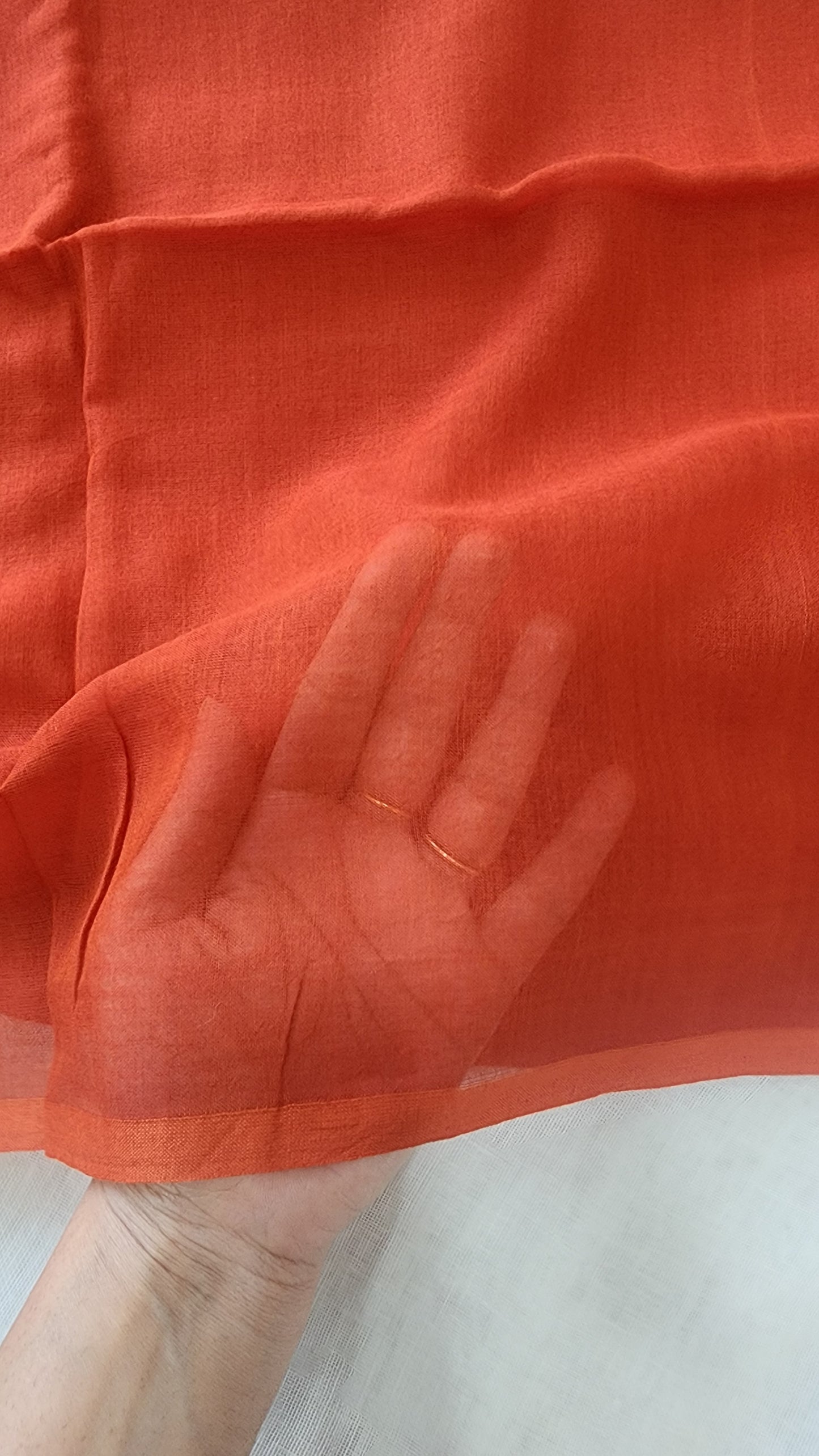 Red mulmul cotton saree