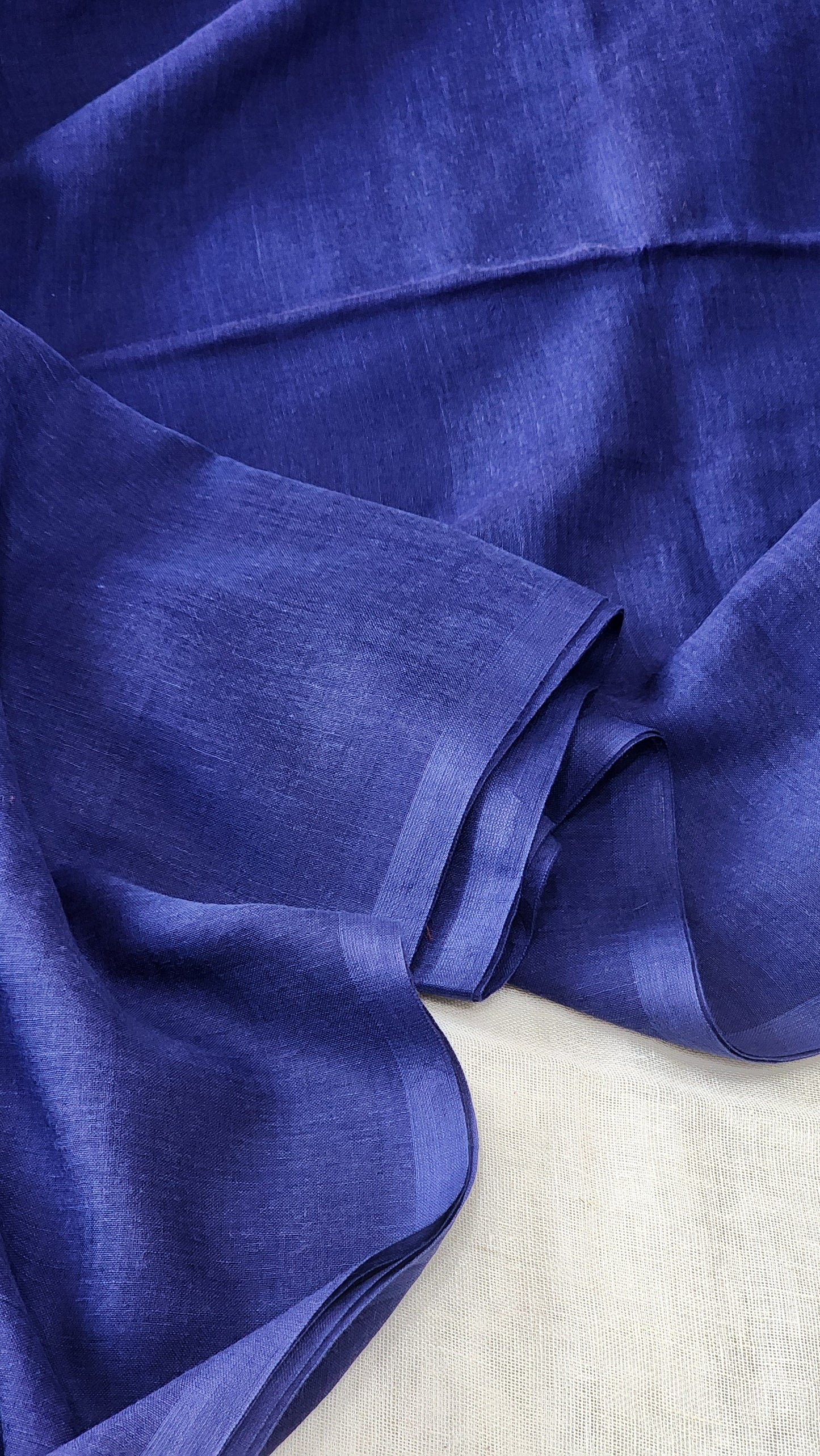 Blue mulmul cotton saree