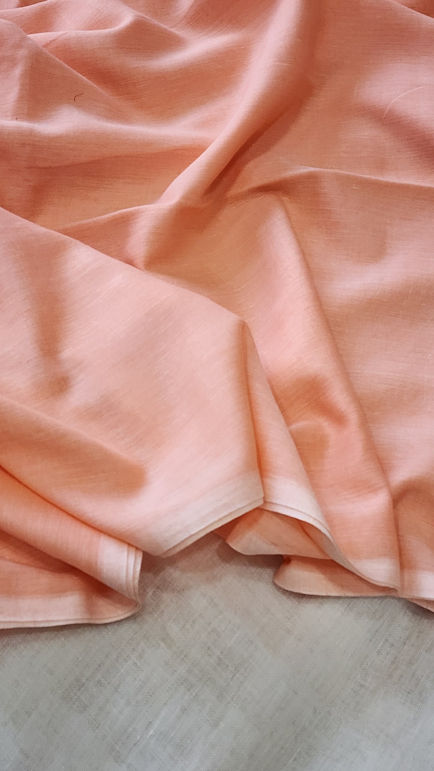 Peach mulmul cotton saree