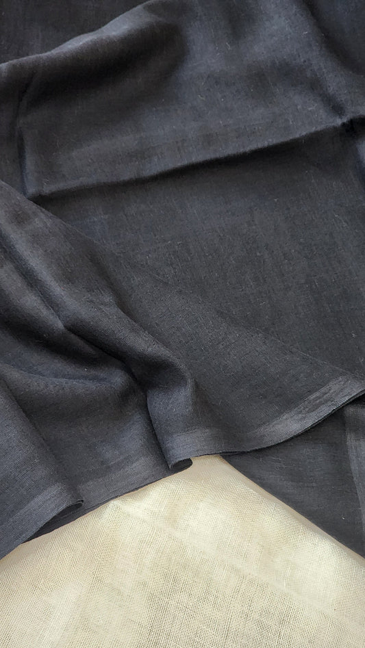 Black  mulmul cotton saree