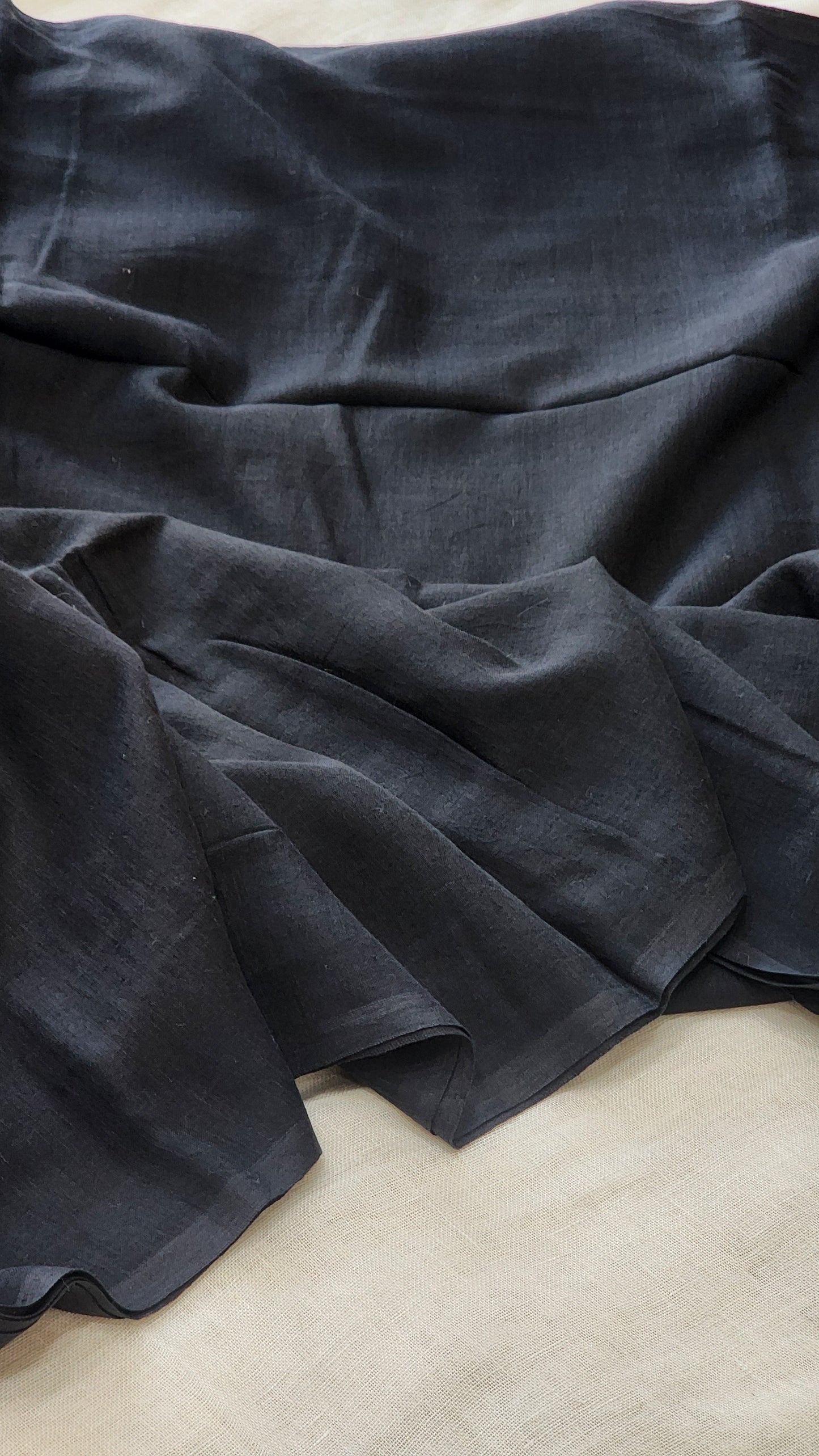 Black  mulmul cotton saree