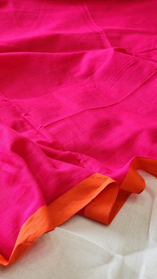 Pink Cotton Handloom Saree