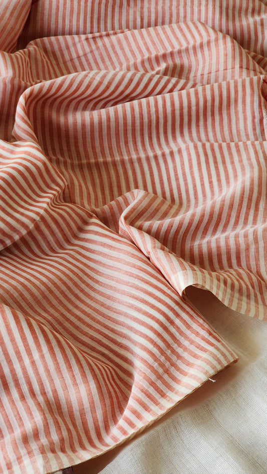 Peach Cotton Handloom Saree
