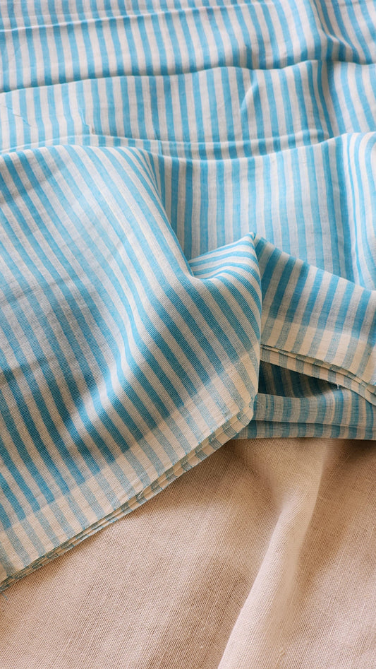 Blue Cotton Handloom Saree