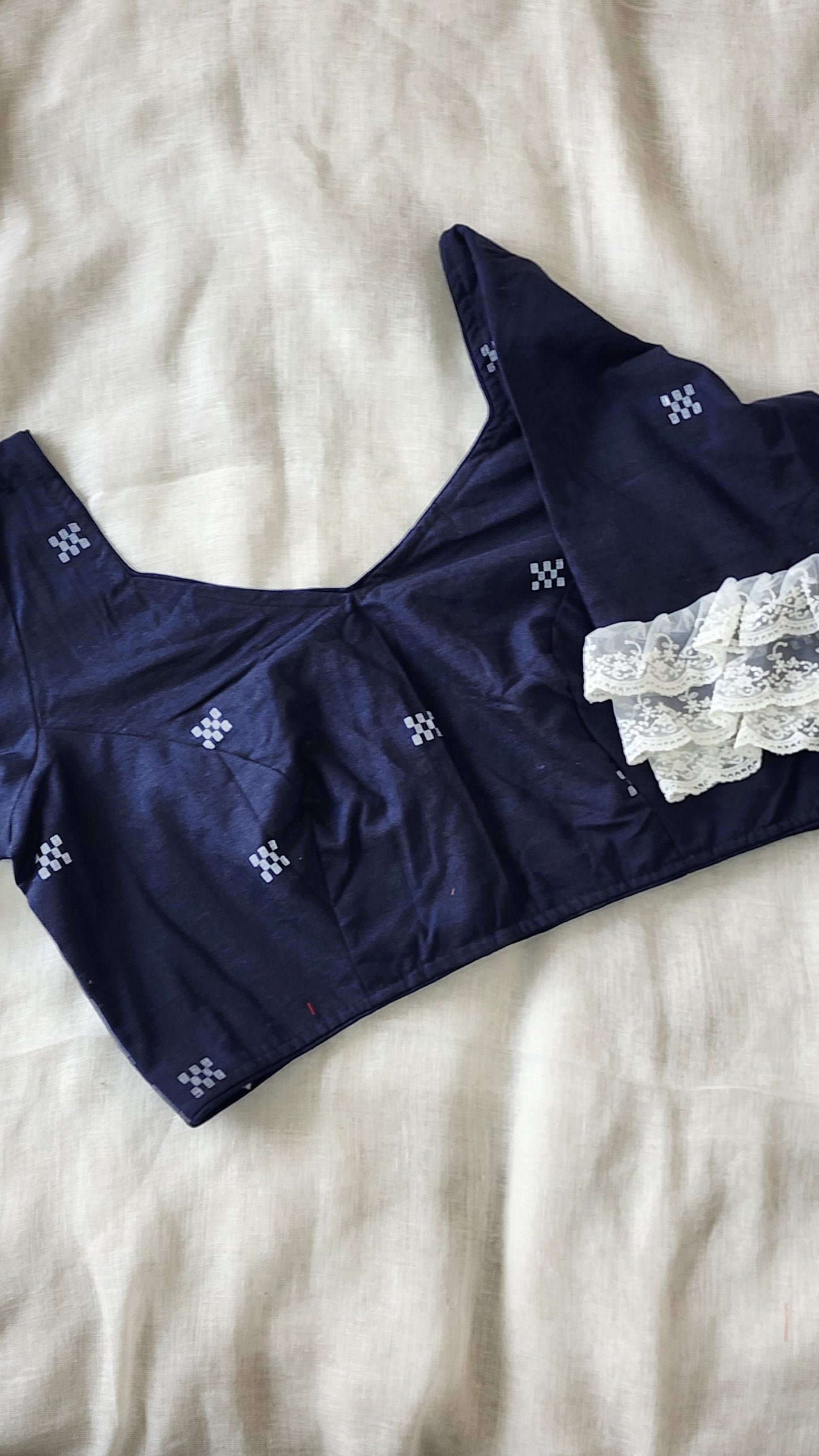 Navy blue cotton blouse