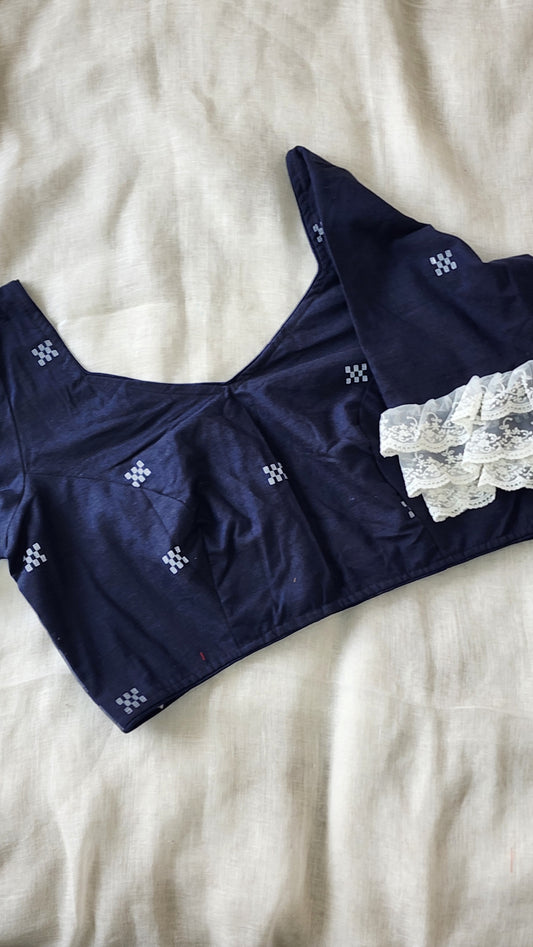 Navy blue cotton blouse