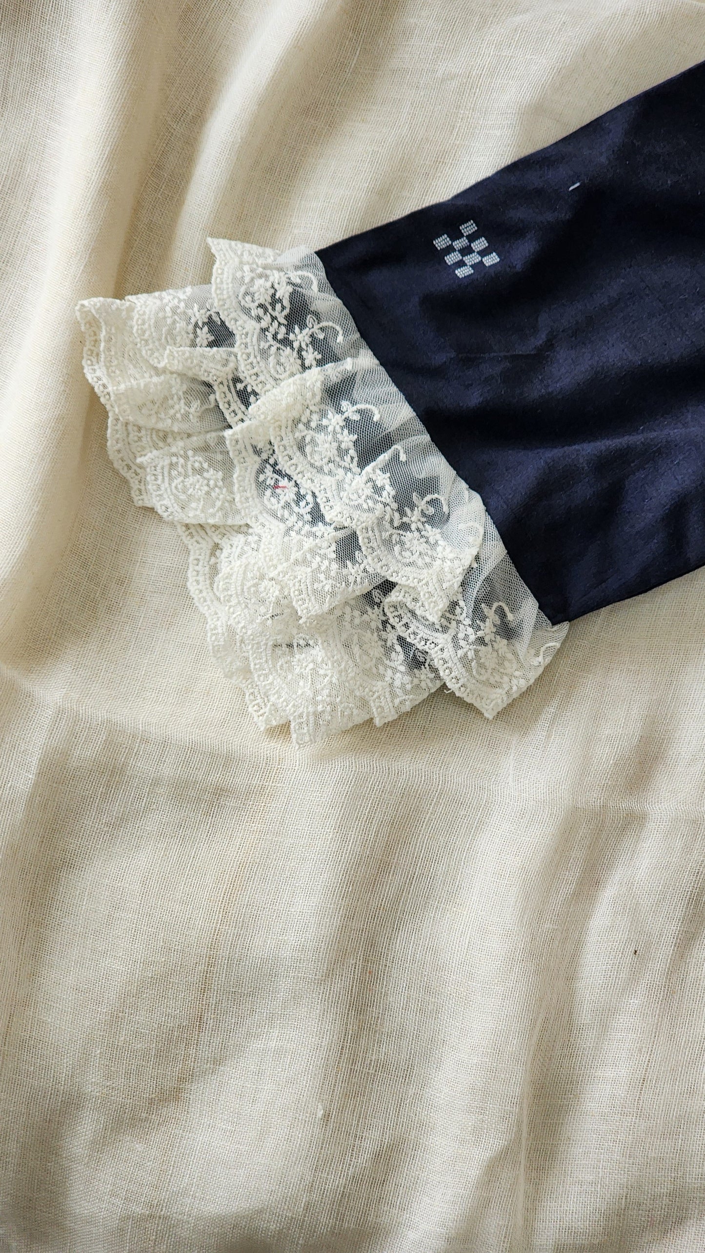Navy blue cotton blouse