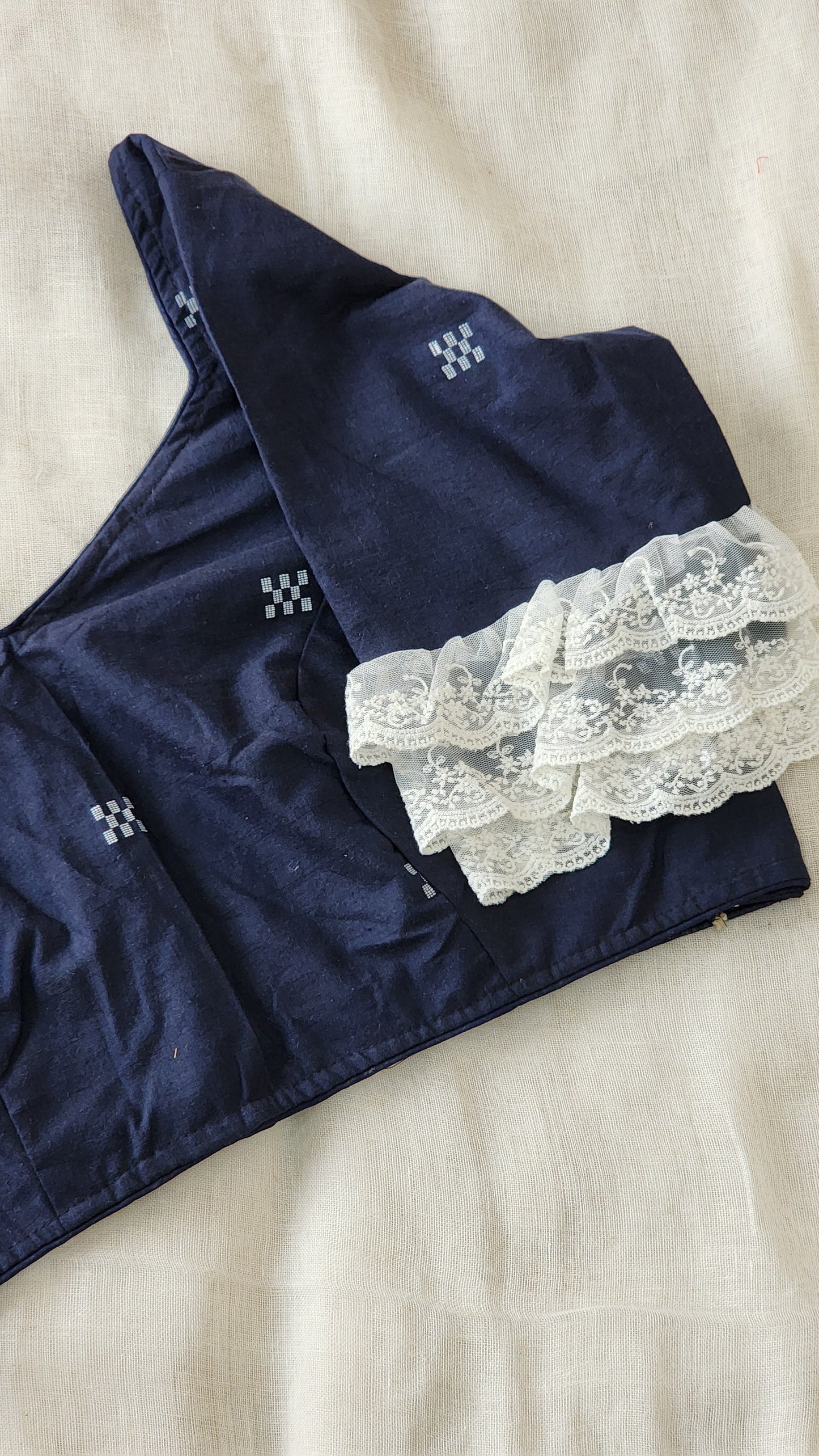 Navy blue cotton blouse
