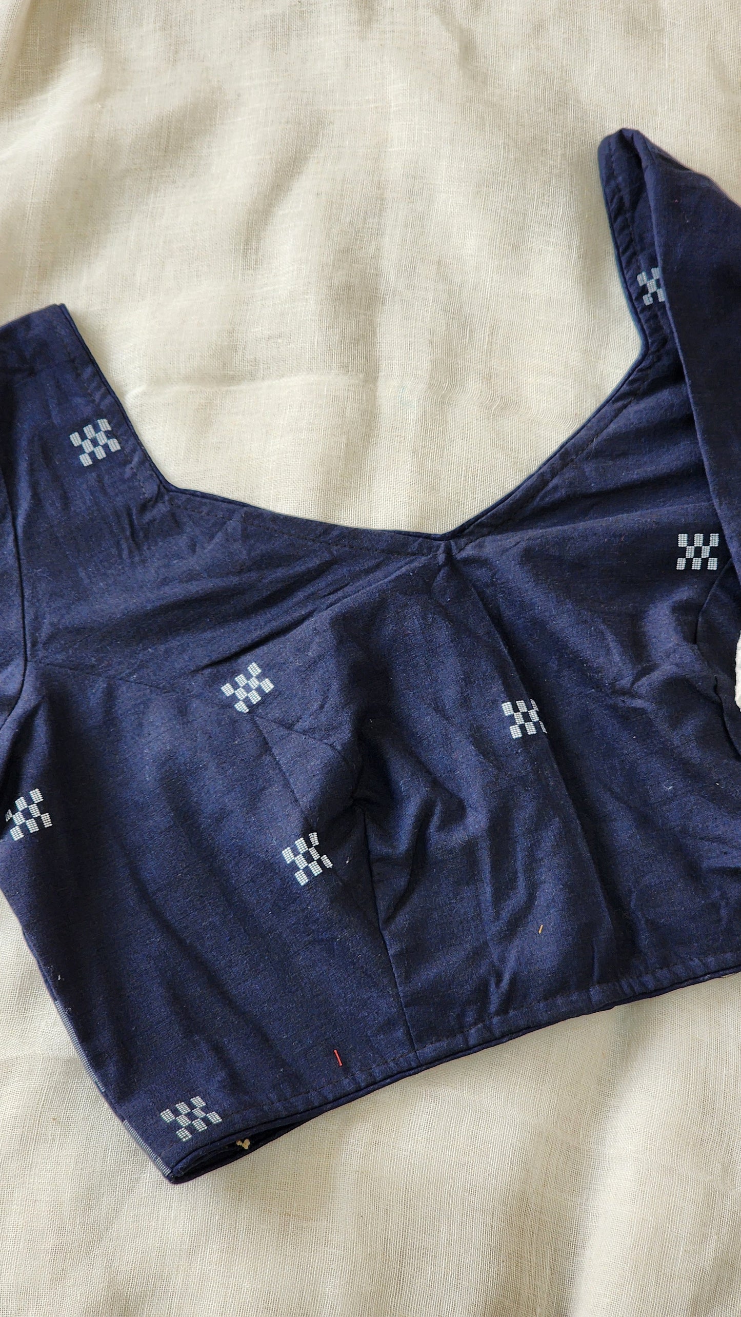 Navy blue cotton blouse