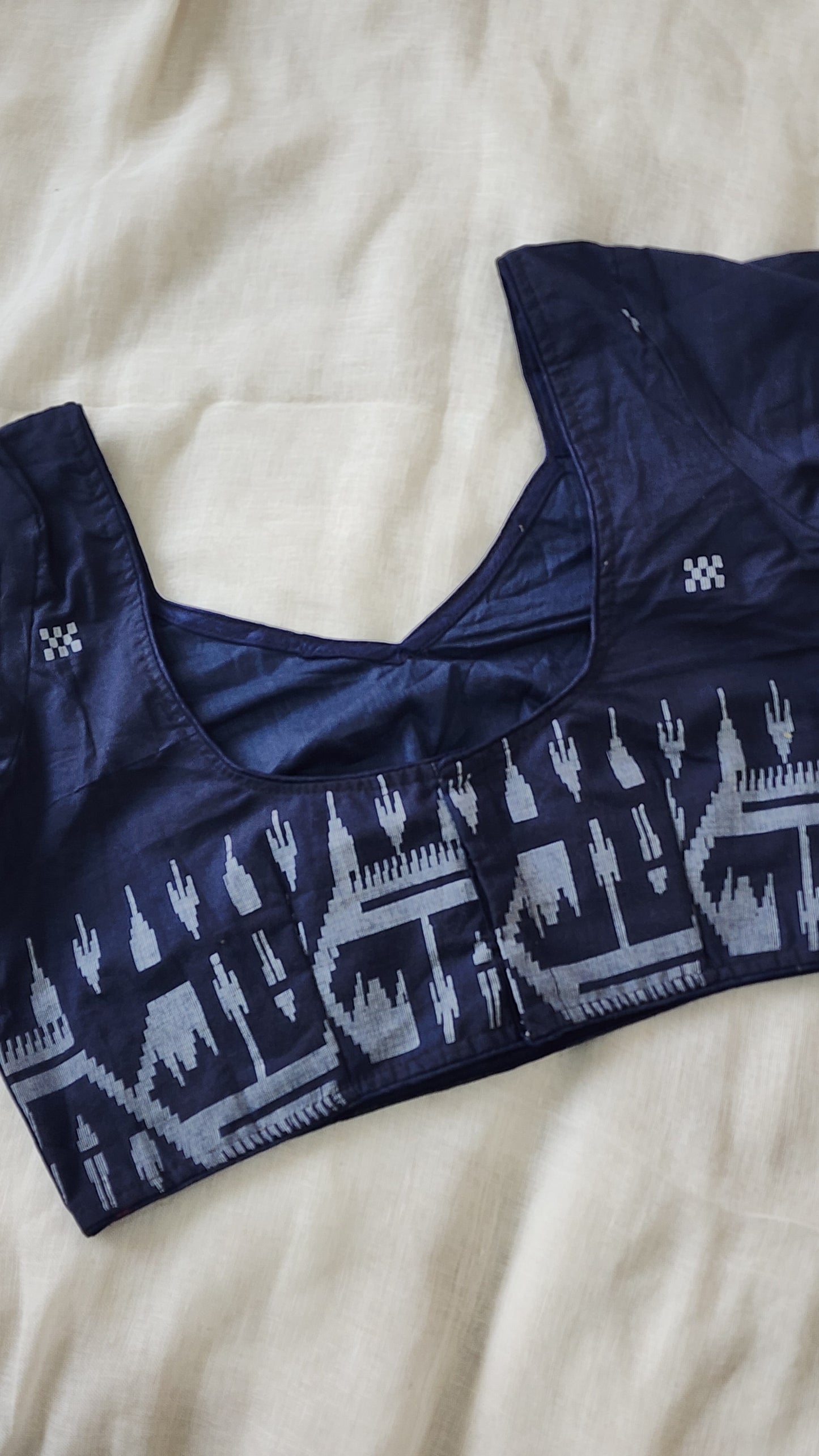Navy blue cotton blouse