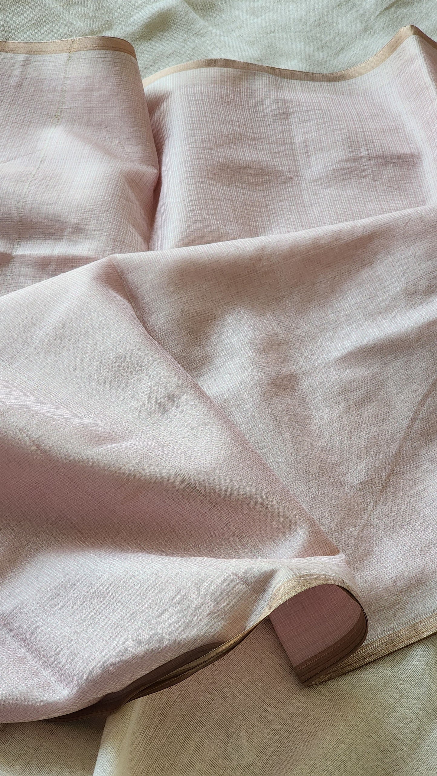 Light pink kota cotton saree