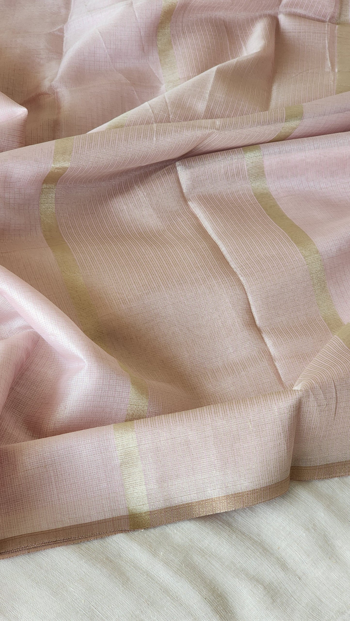 Light pink kota cotton saree
