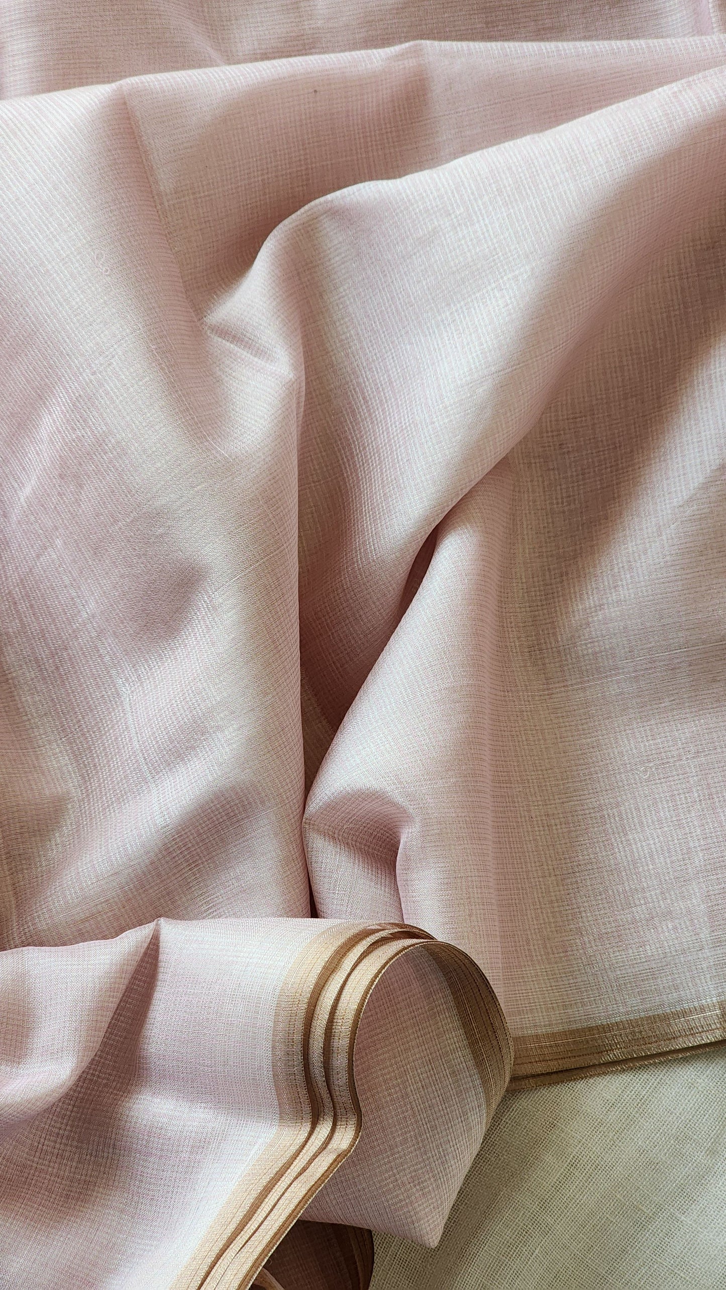 Light pink kota cotton saree