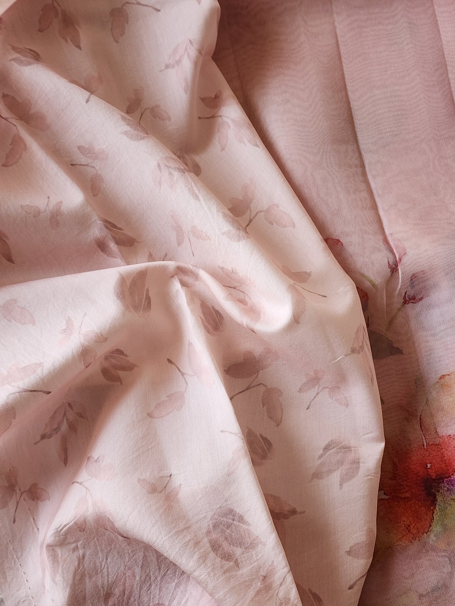 Light pink organza silk saree