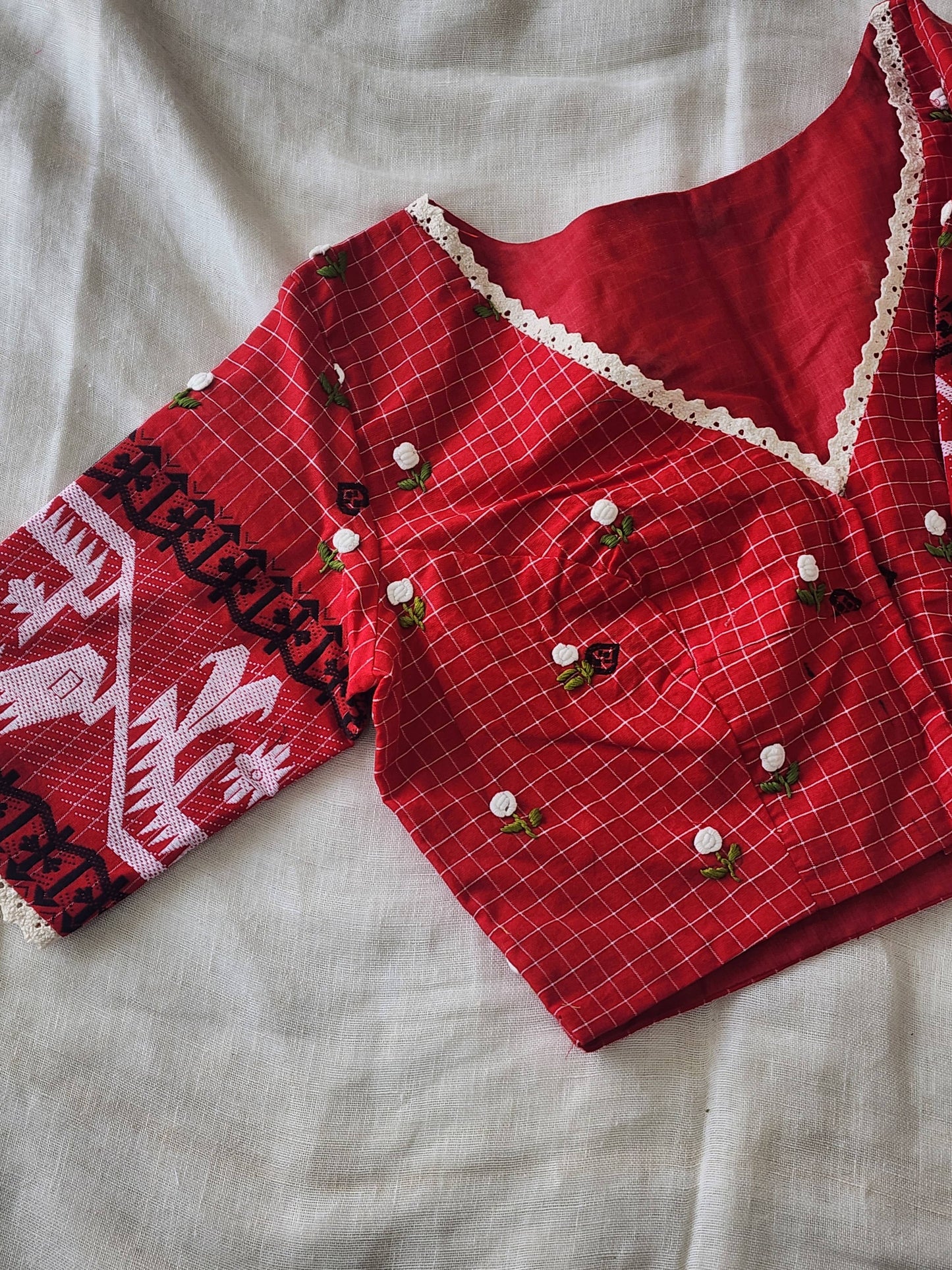 Red cotton blouse