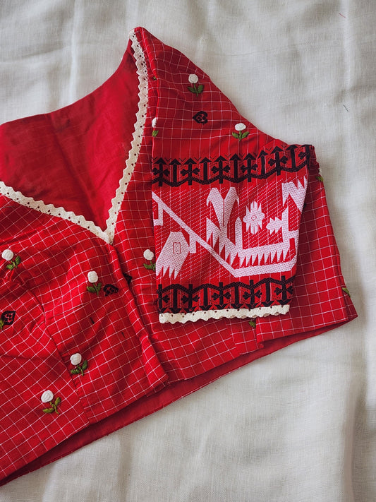 Red cotton blouse
