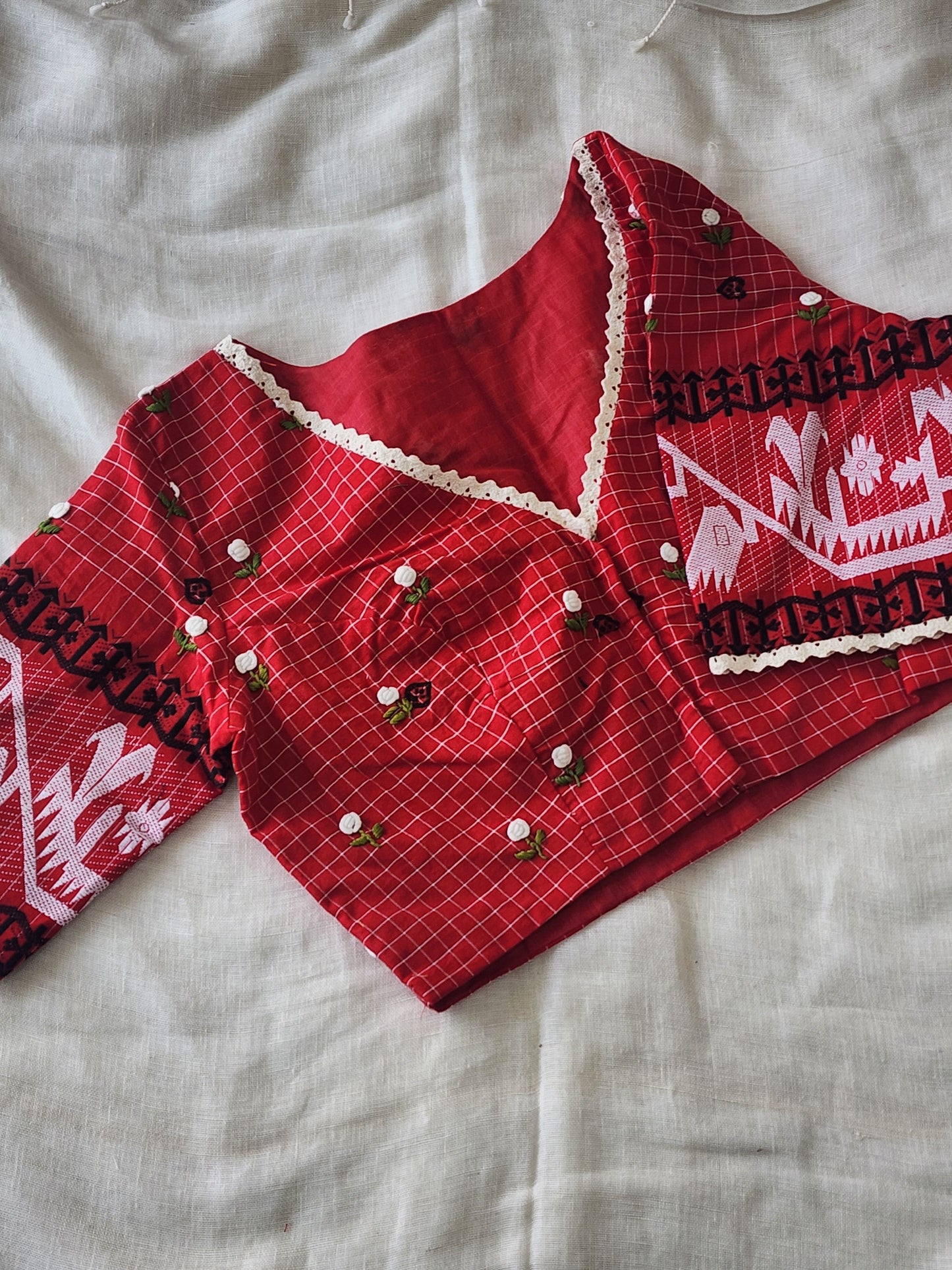 Red cotton blouse
