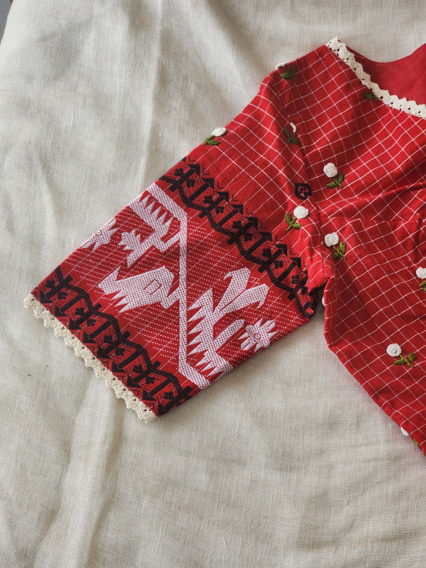 Red cotton blouse