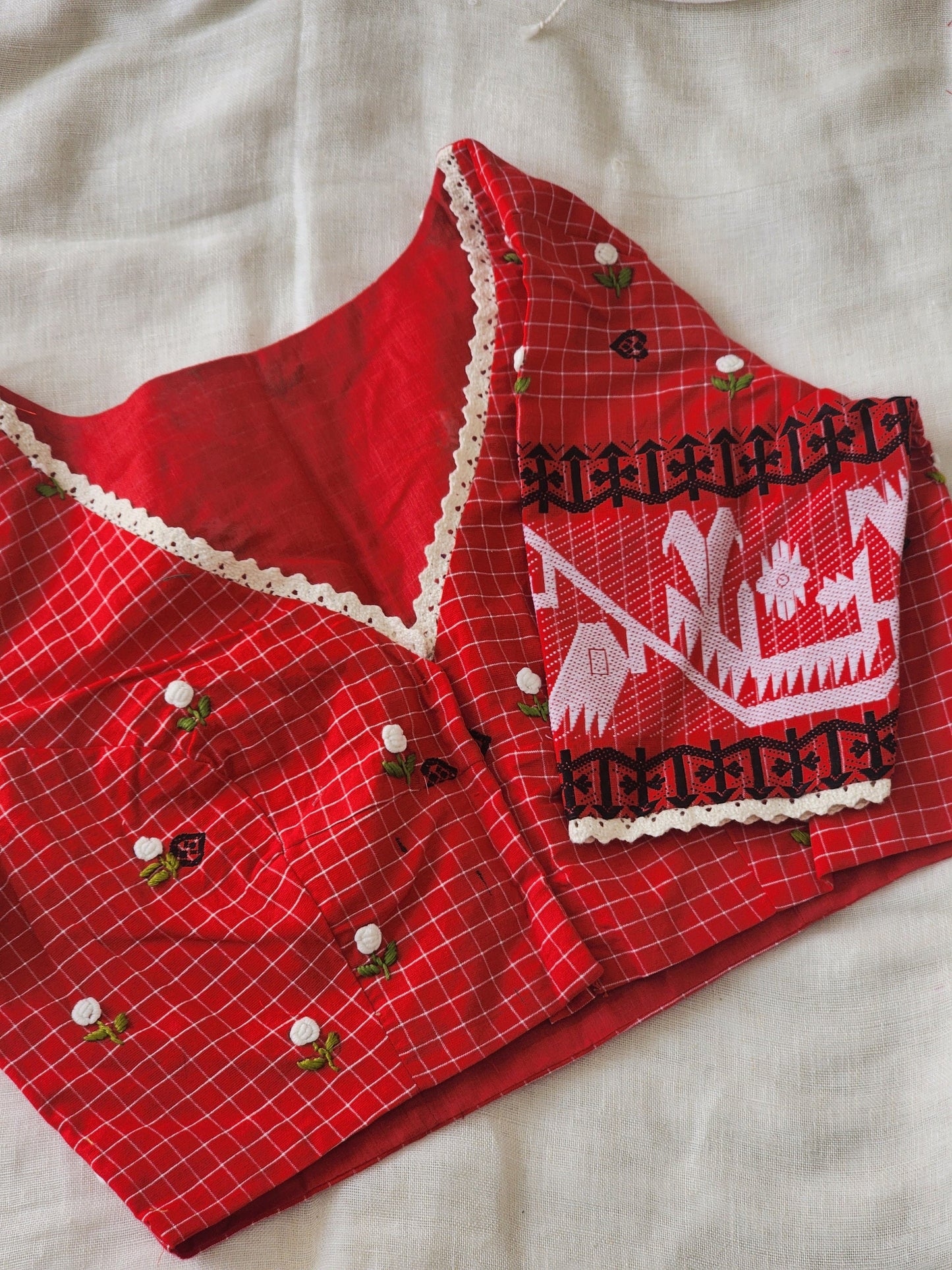 Red cotton blouse