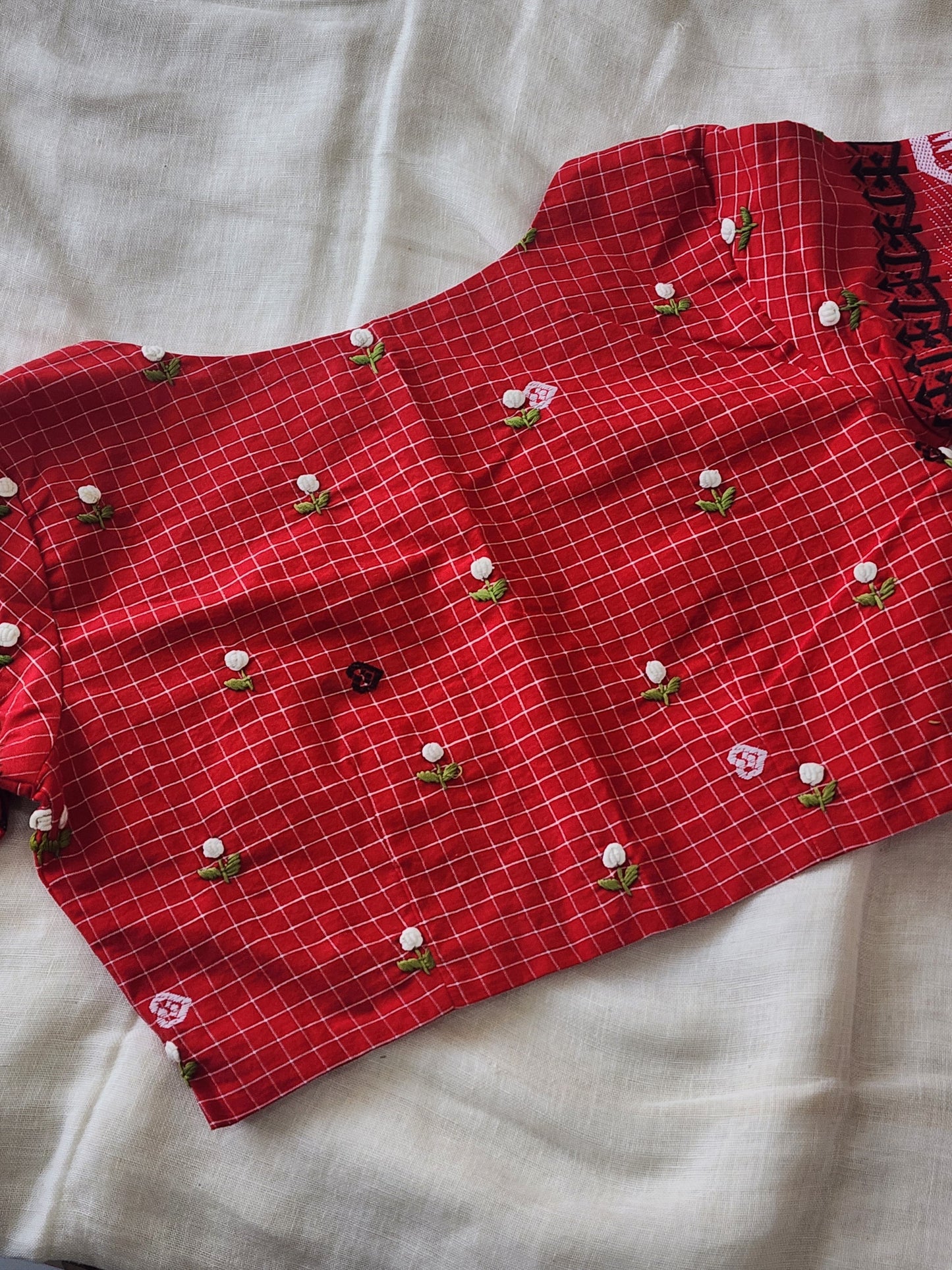 Red cotton blouse