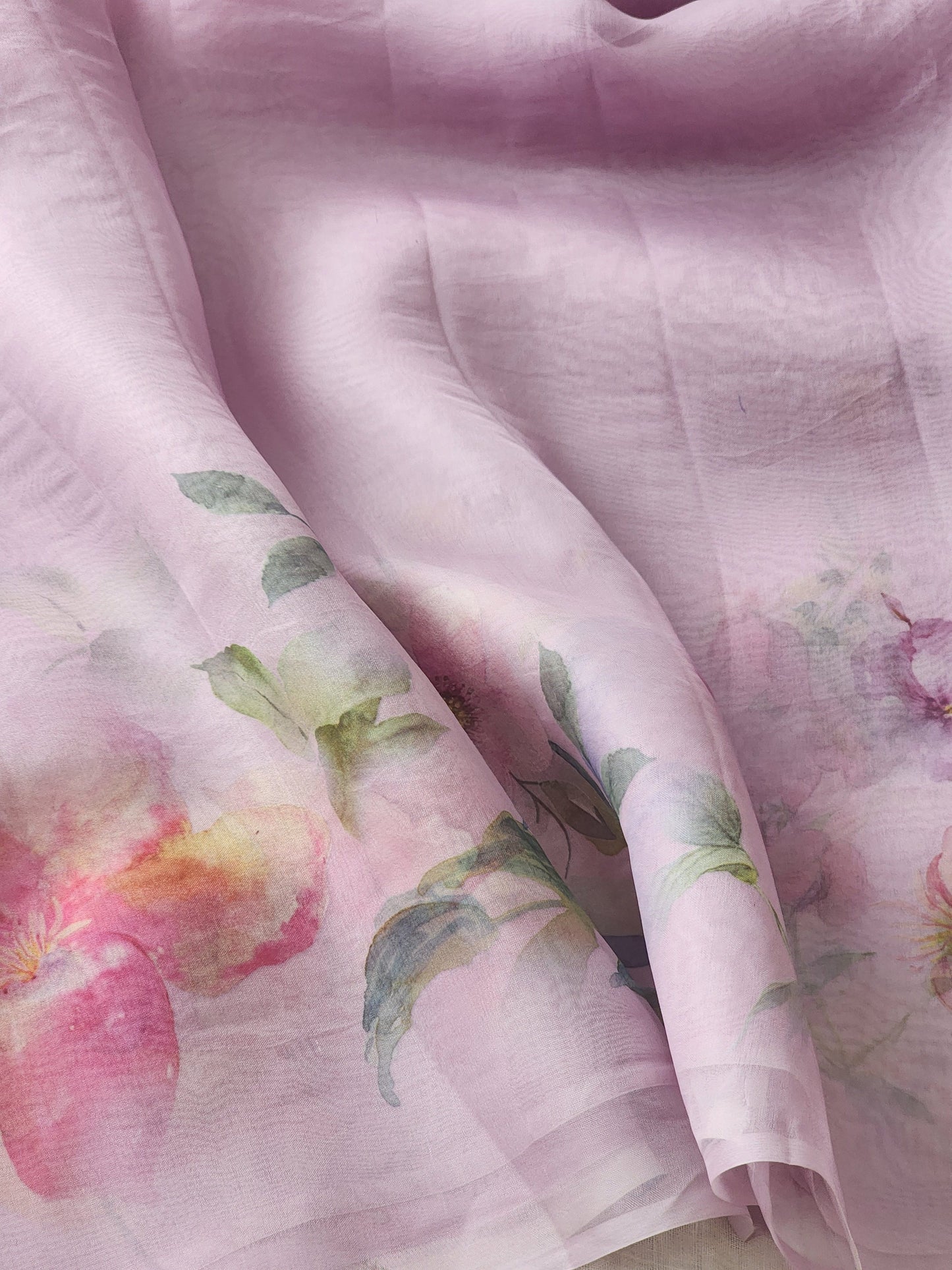 Mauve organza silk  saree