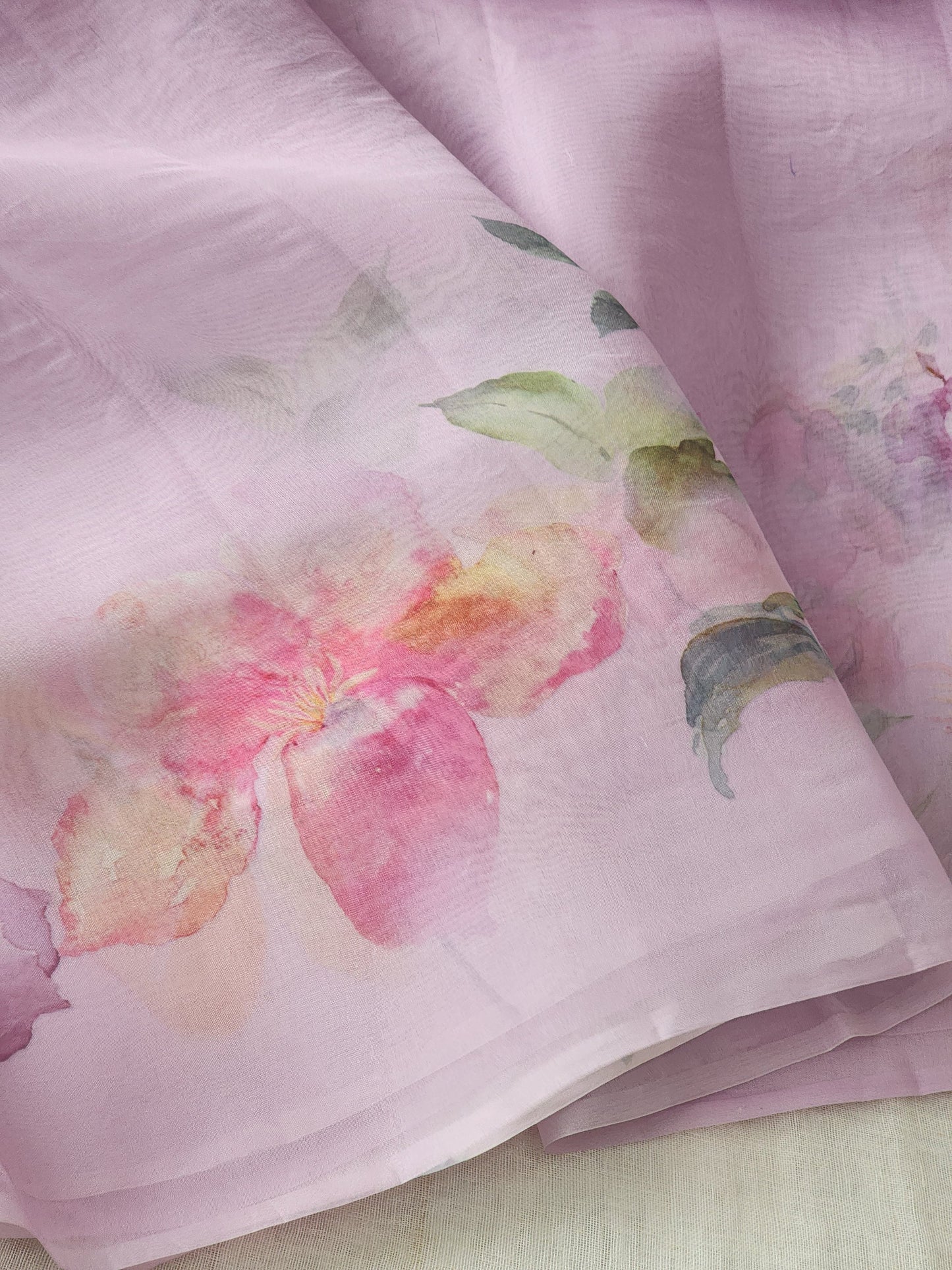 Mauve organza silk  saree