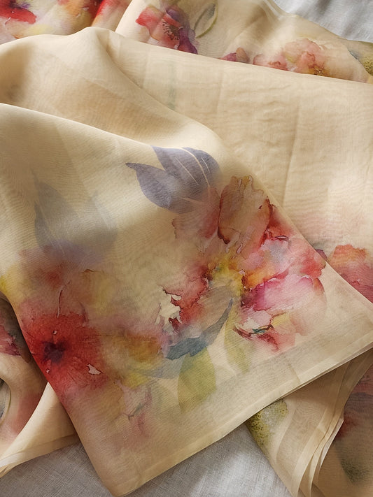 Pastel lemon organza silk  saree