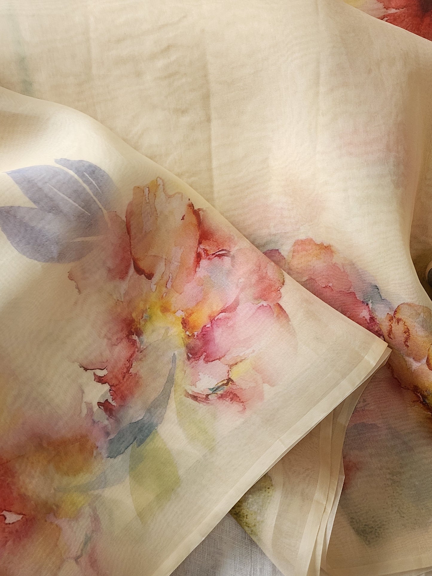 Pastel lemon organza silk  saree