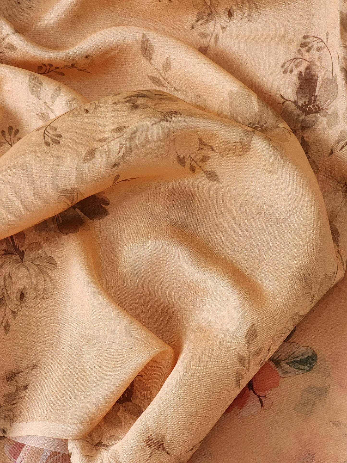 Peach organza silk saree