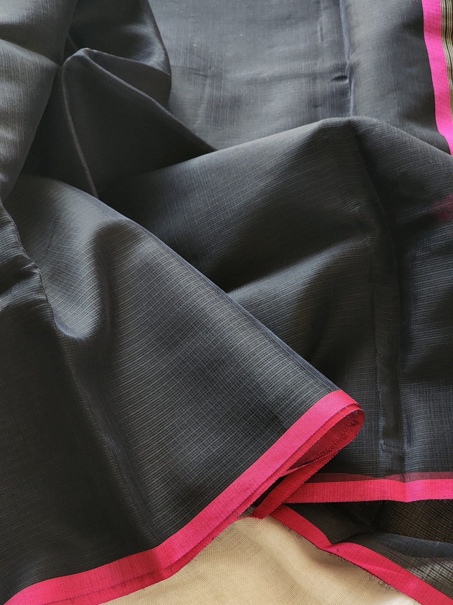Black kota cotton saree