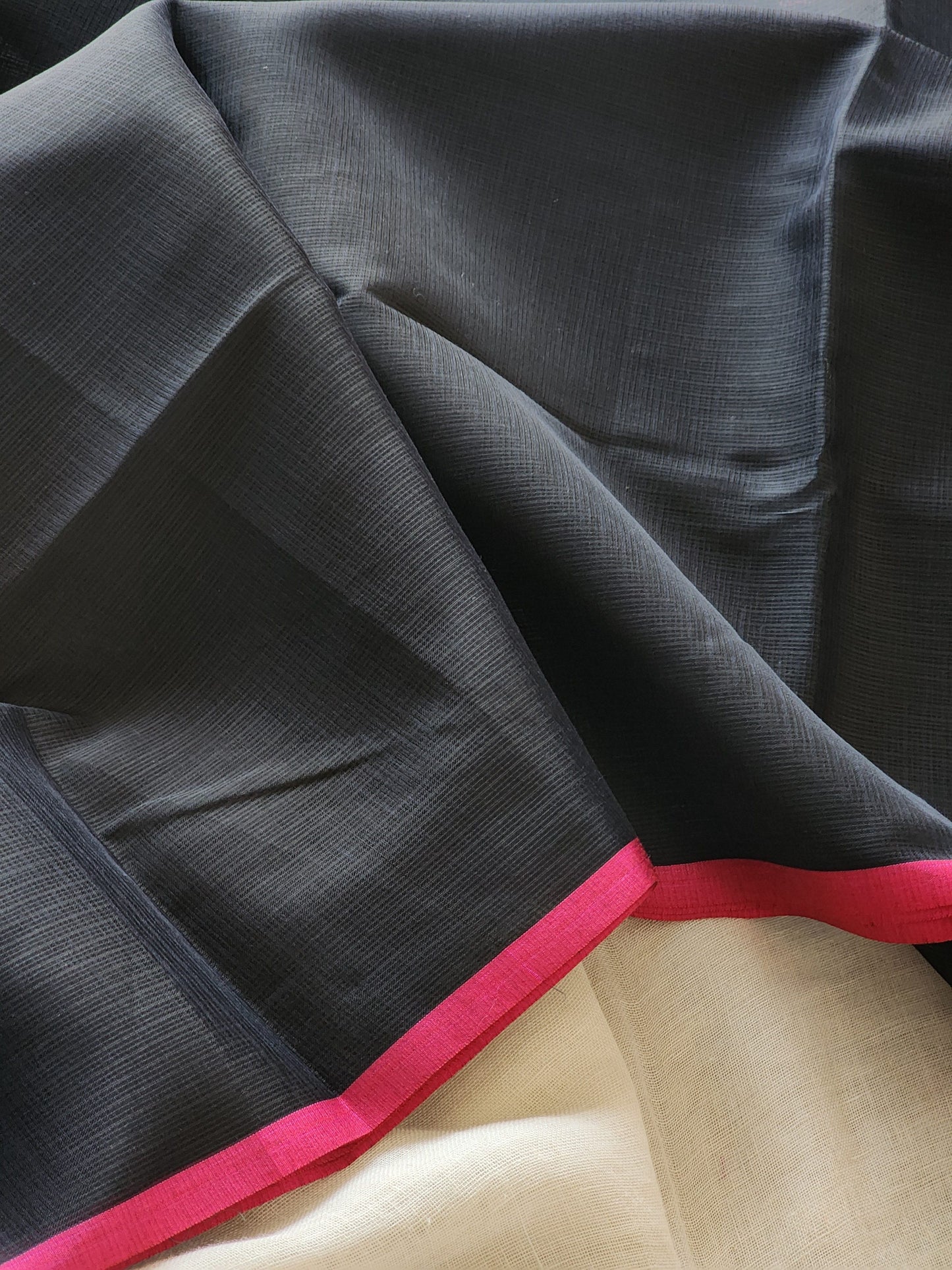 Black kota cotton saree