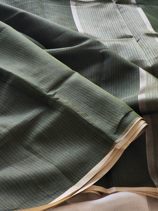 Green kota cotton saree