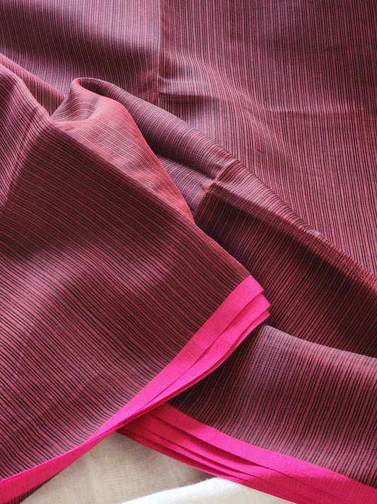 Maroon kota cotton saree
