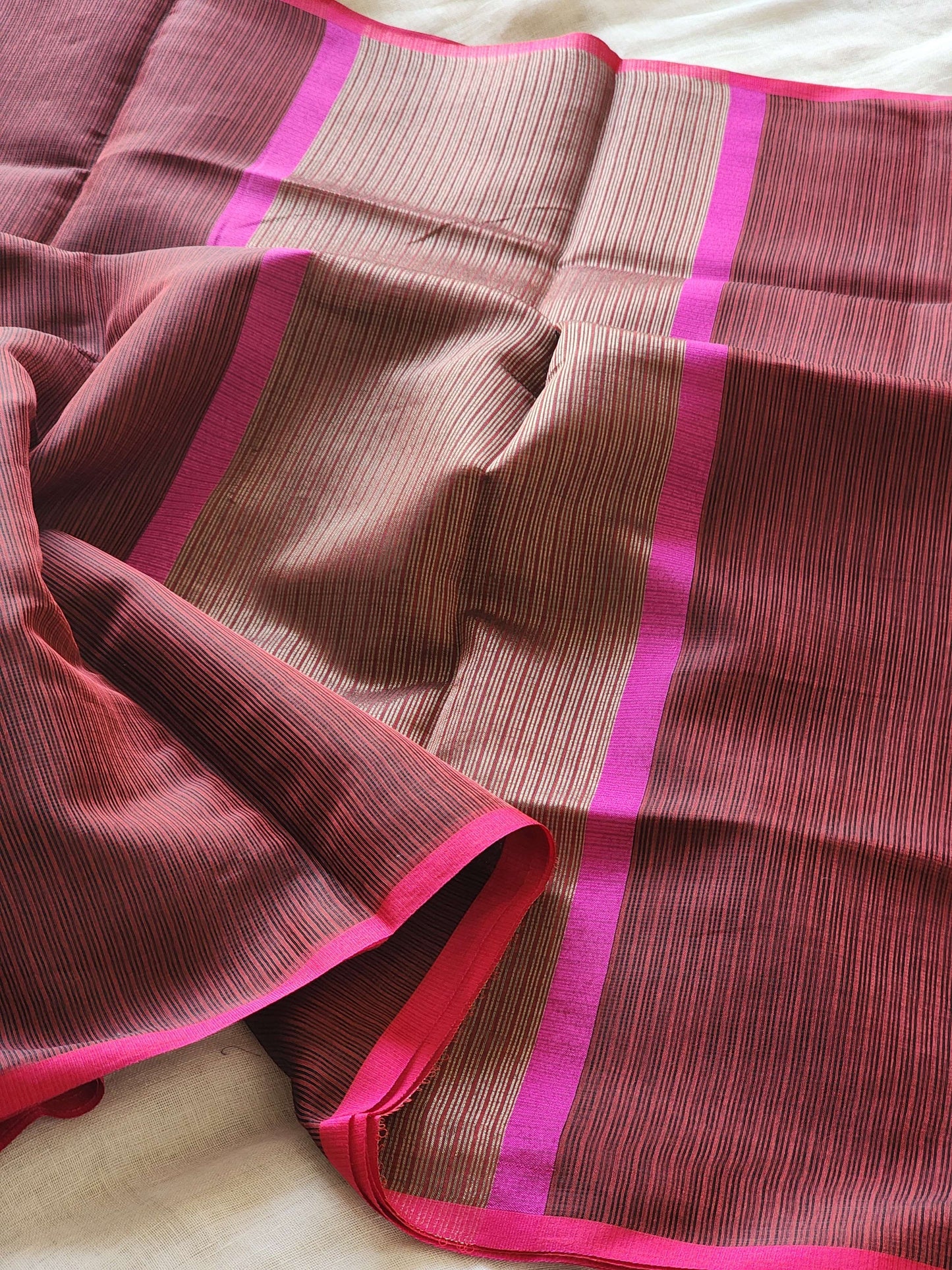 Maroon kota cotton saree