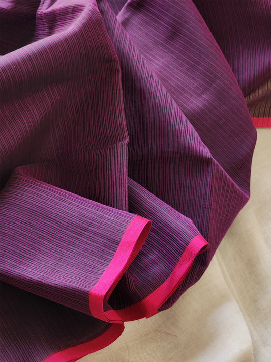 Dark purple kota cotton saree