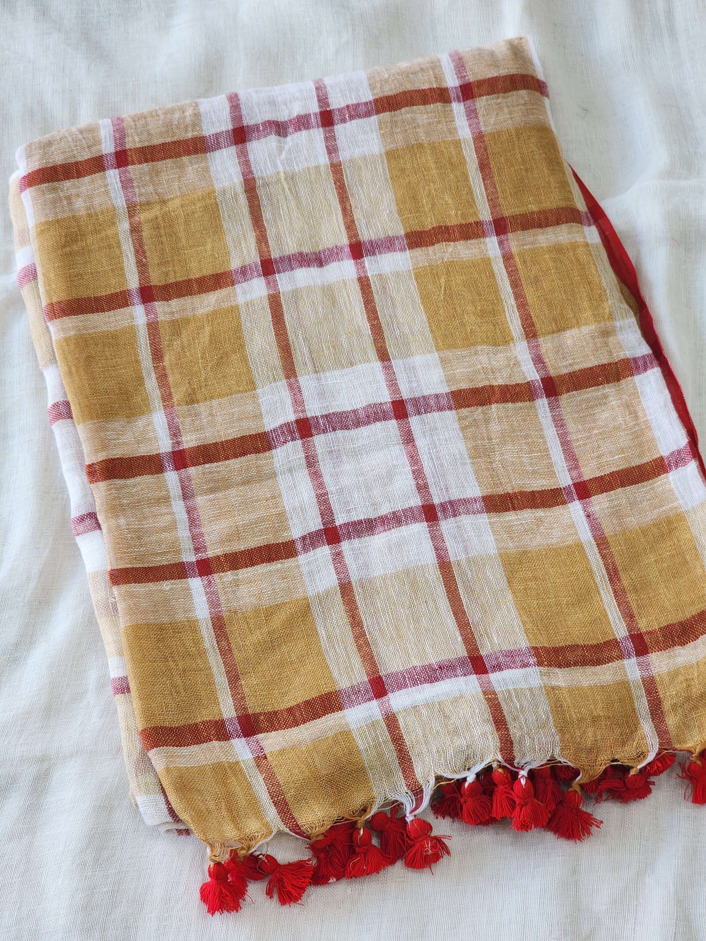 Brown Linen Saree