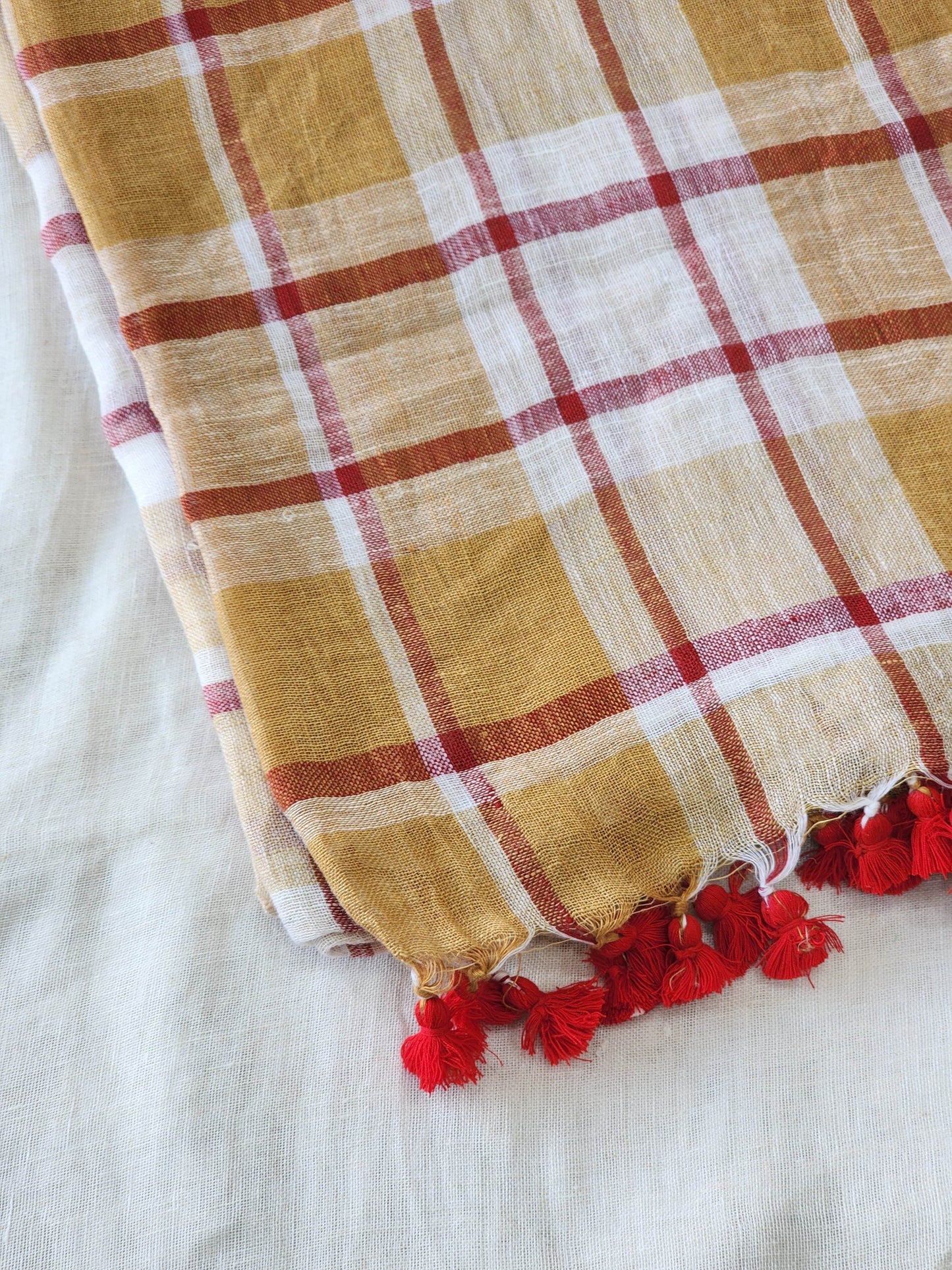 Brown Linen Saree