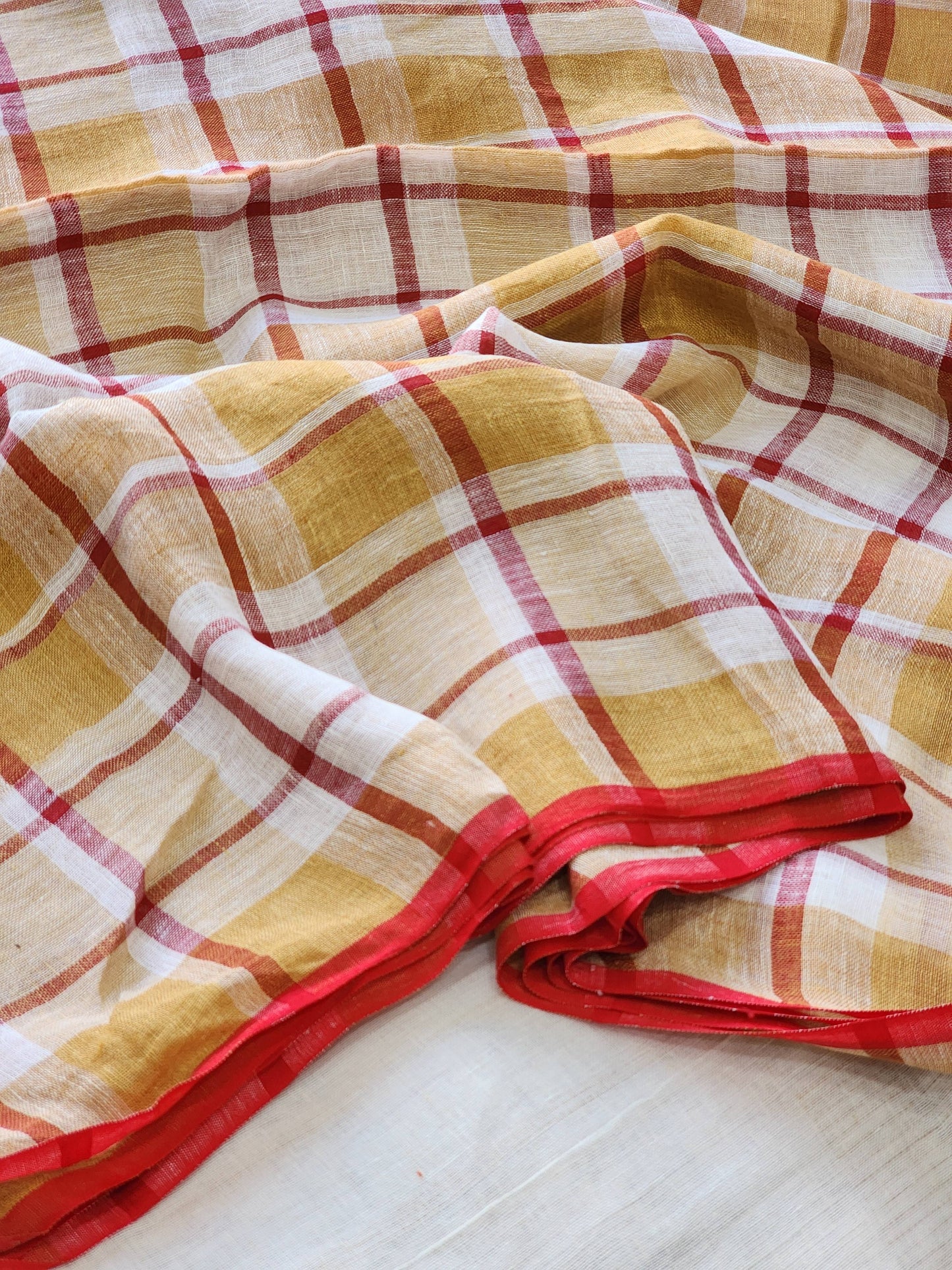 Brown Linen Saree