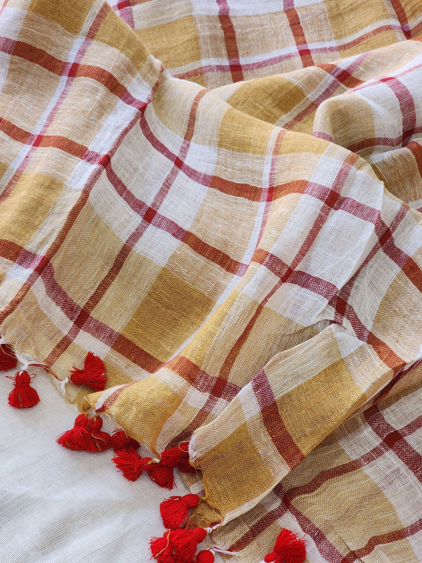 Brown Linen Saree
