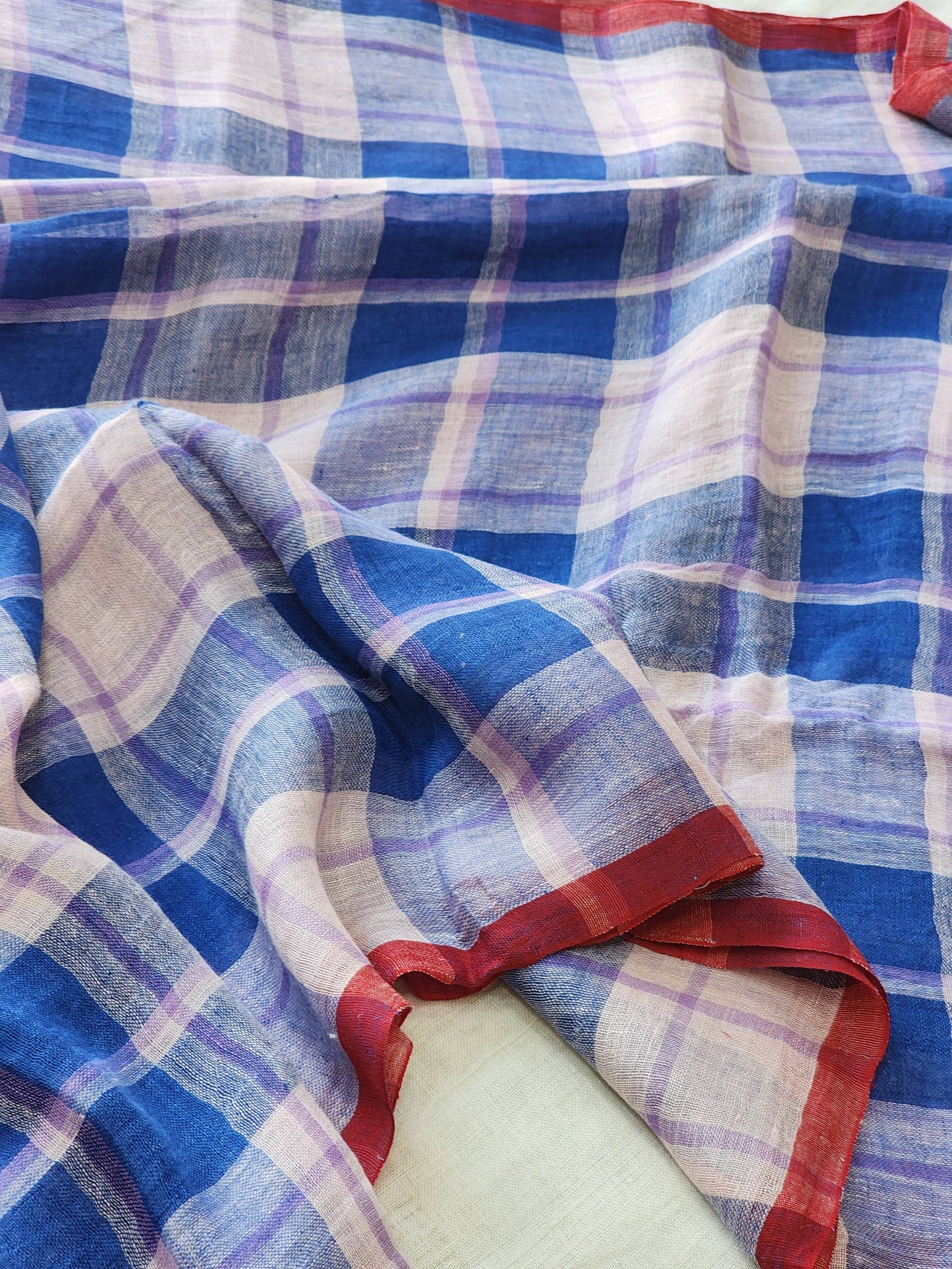 Blue Linen Saree