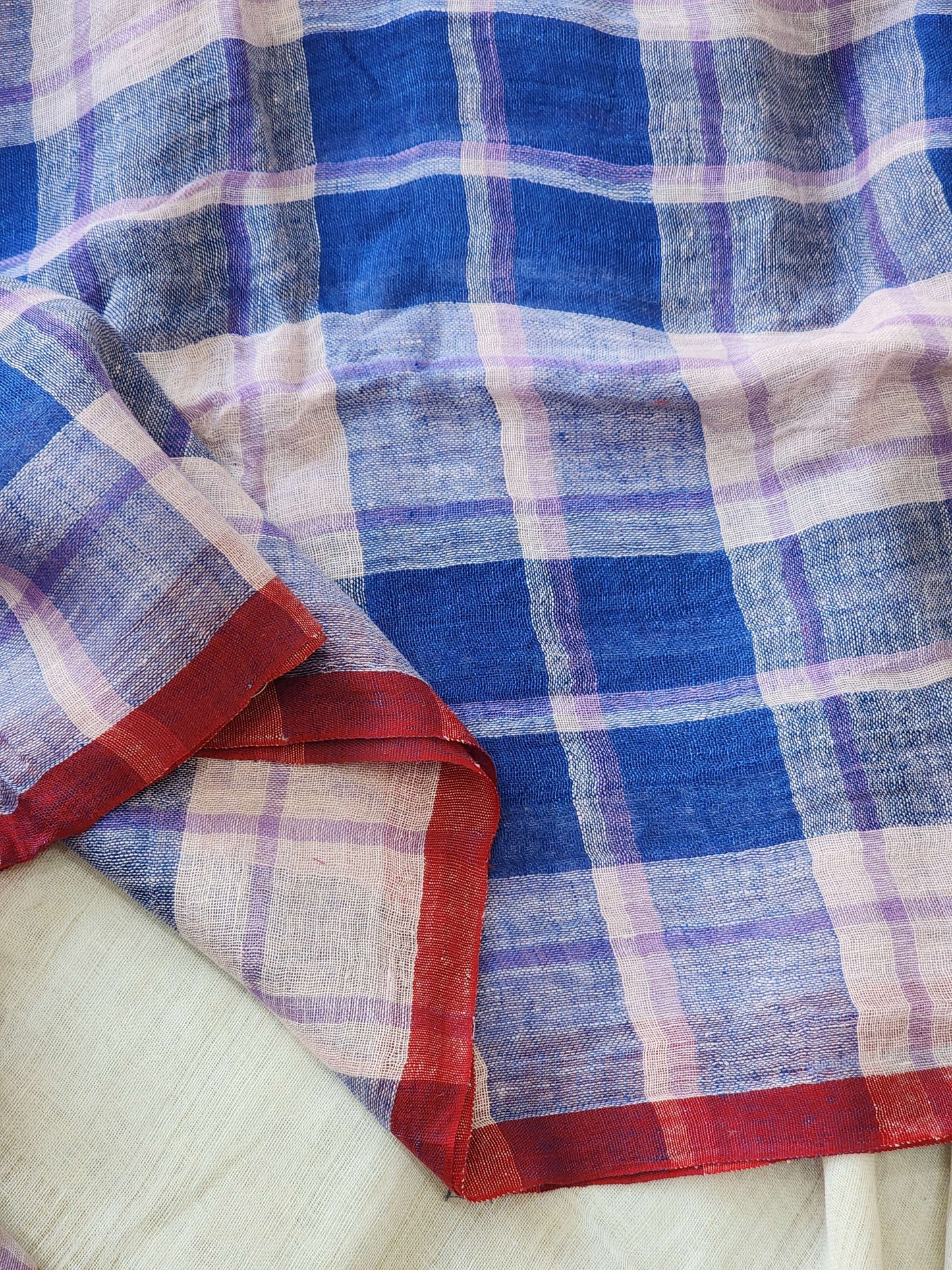 Blue Linen Saree
