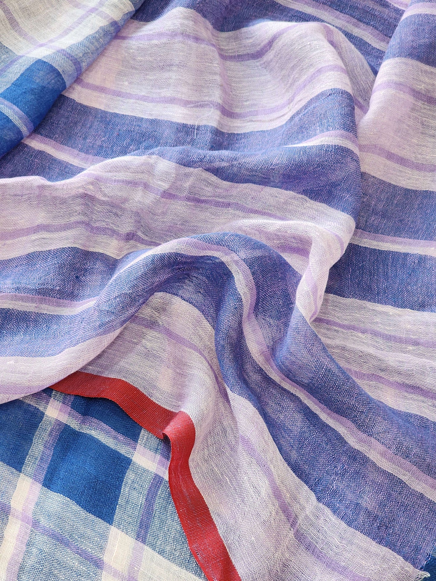 Blue Linen Saree