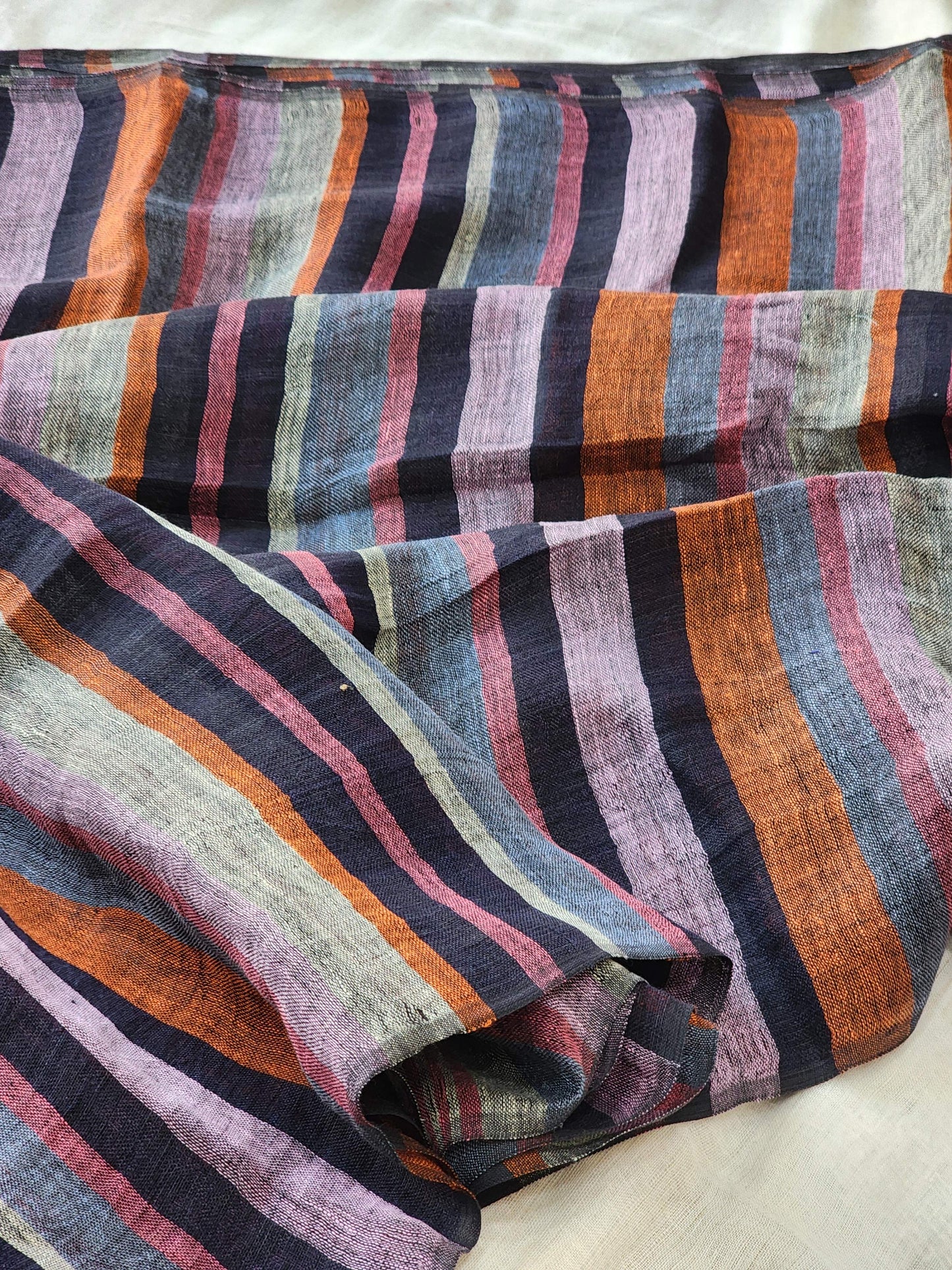 Multicolored Linen Saree