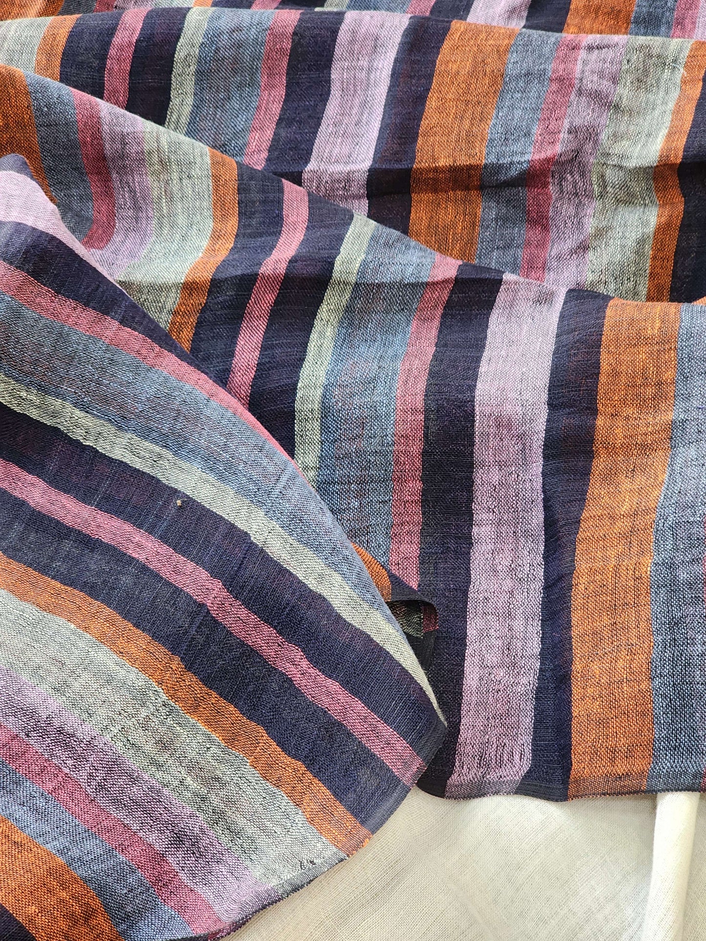 Multicolored Linen Saree