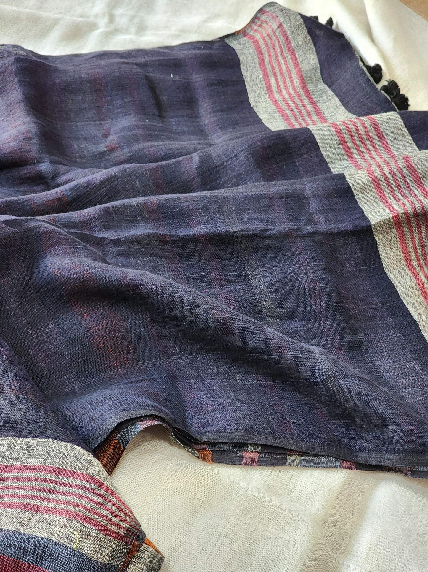 Multicolored Linen Saree