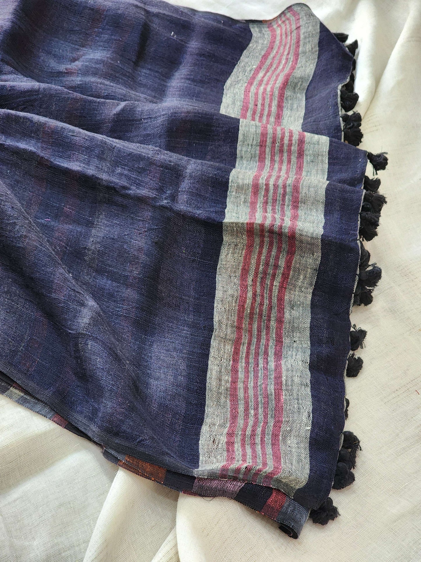 Multicolored Linen Saree