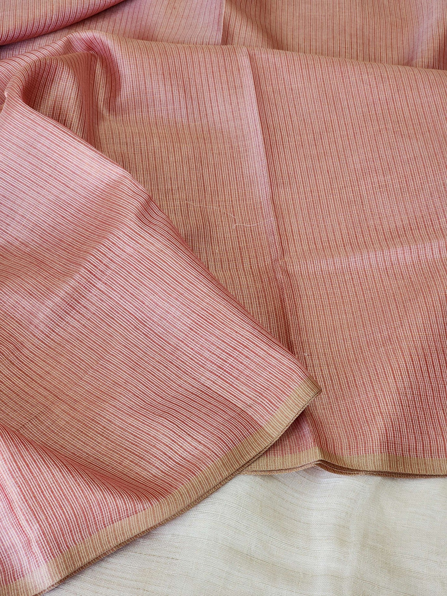 Rose gold kota cotton saree