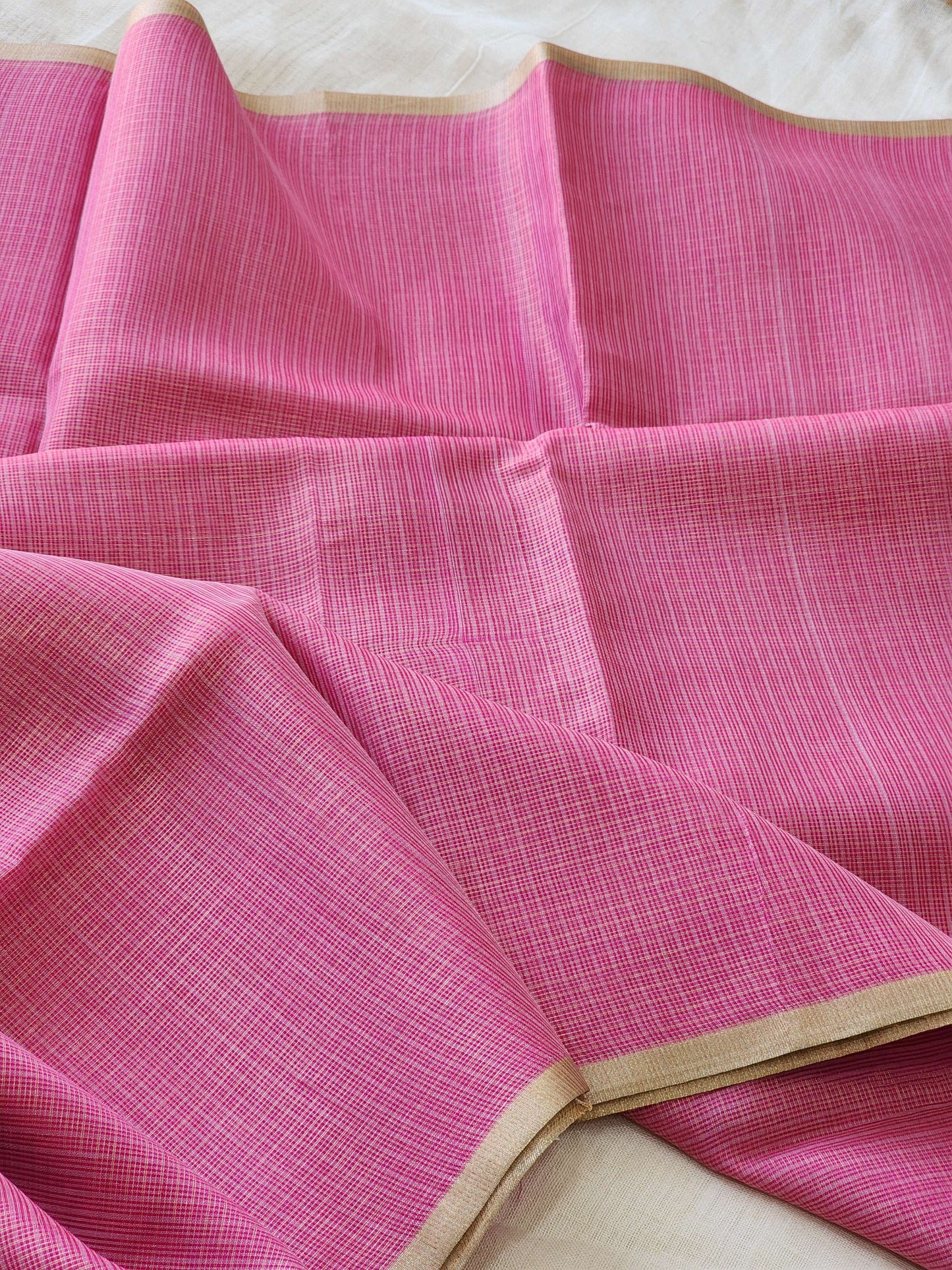 Dark pink kota cotton saree
